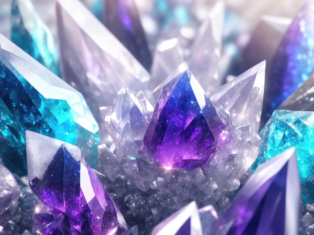 Close up of a bunch of crystals