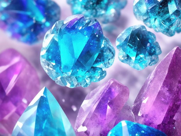 Close up of a bunch of crystals