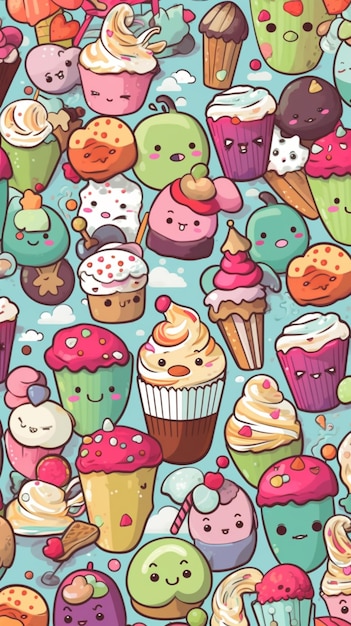 A close up of a bunch of cupcakes with different toppings generative ai