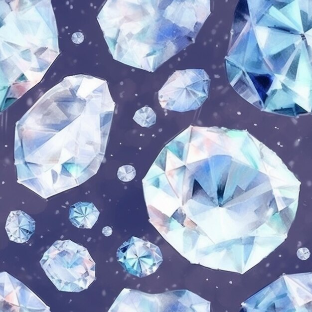 A close up of a bunch of diamonds on a surface generative ai