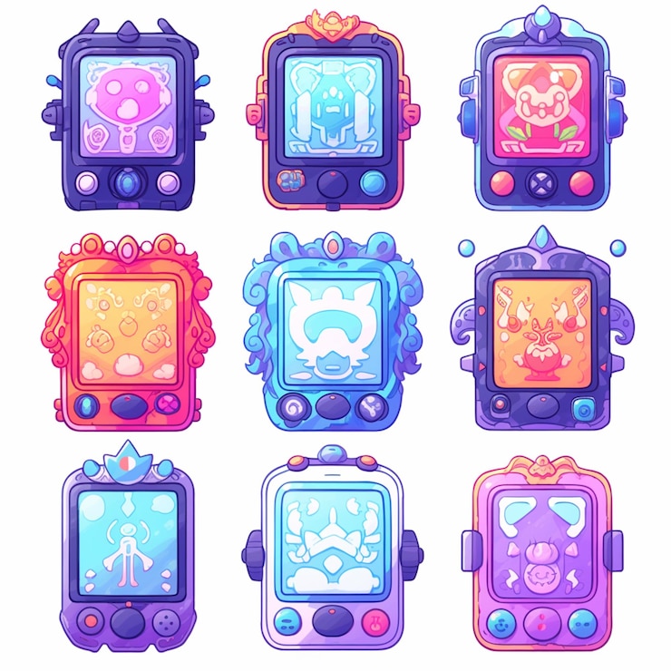 Photo a close up of a bunch of different cell phones with different designs generative ai