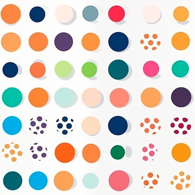 A close up of a bunch of different colored circles generative ai