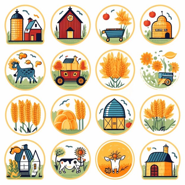 A close up of a bunch of different farm related items generative ai