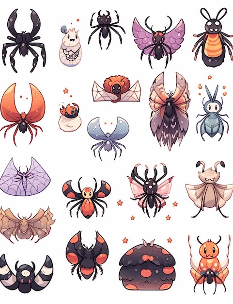 A close up of a bunch of different types of bugs generative ai