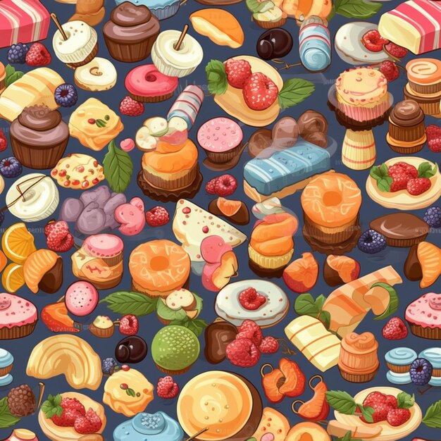 A close up of a bunch of different types of cakes generative ai