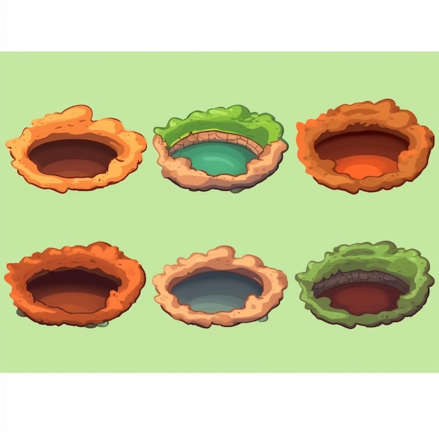 A close up of a bunch of different types of food generative ai Biology Diagrams