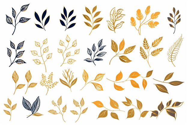 a close up of a bunch of different types of leaves generative ai