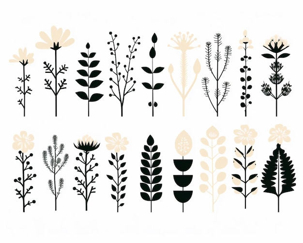 A close up of a bunch of different types of plants generative ai