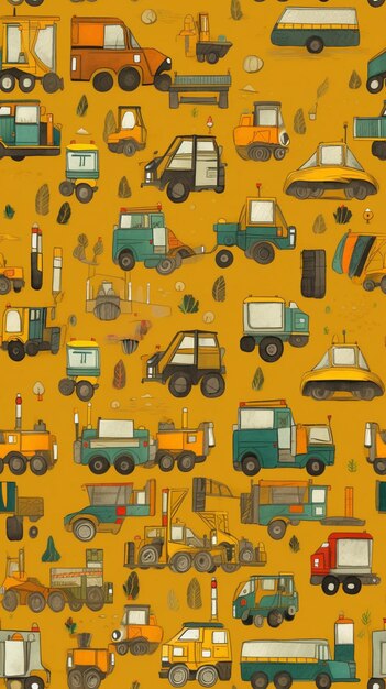 Photo a close up of a bunch of different types of trucks generative ai