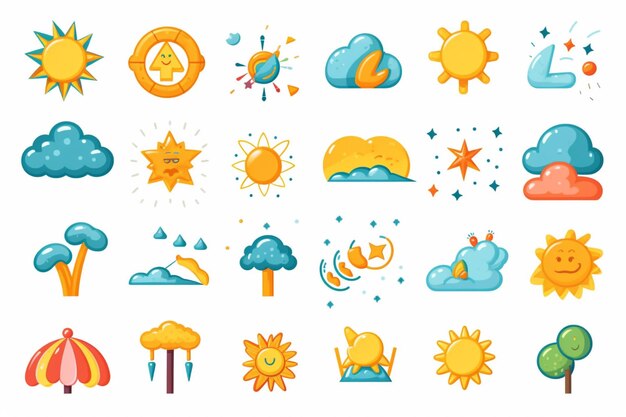 A close up of a bunch of different weather icons generative ai