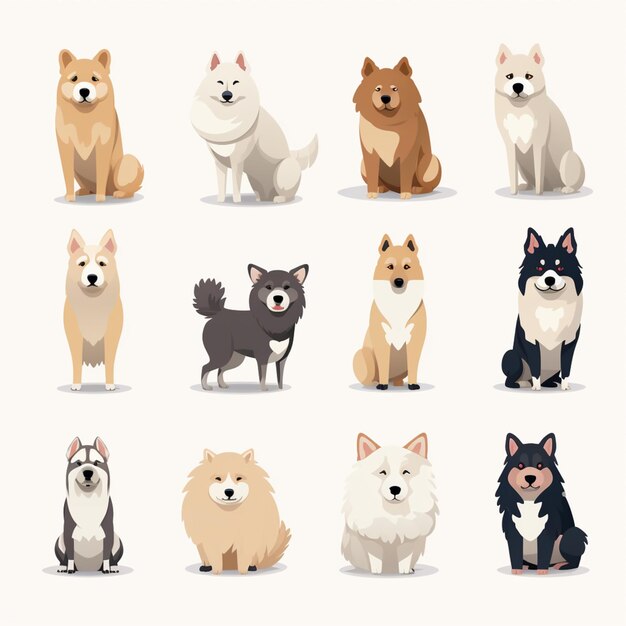 Photo a close up of a bunch of dogs sitting on a white surface generative ai