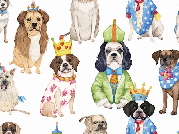 a close up of a bunch of dogs wearing costumes generative ai