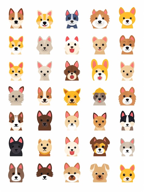 a close up of a bunch of dogs with different faces generative ai