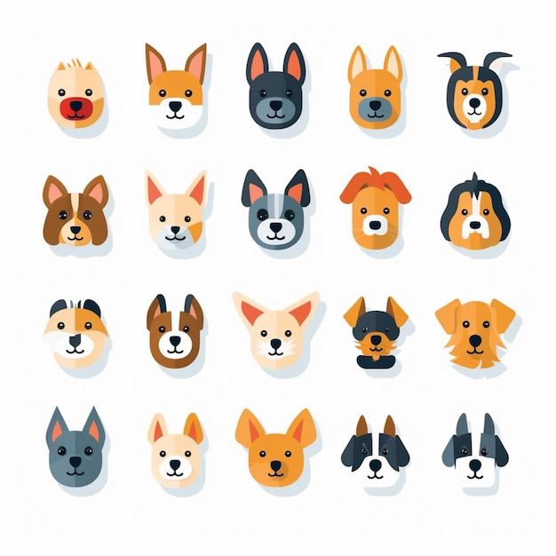 a close up of a bunch of dogs with different faces generative ai