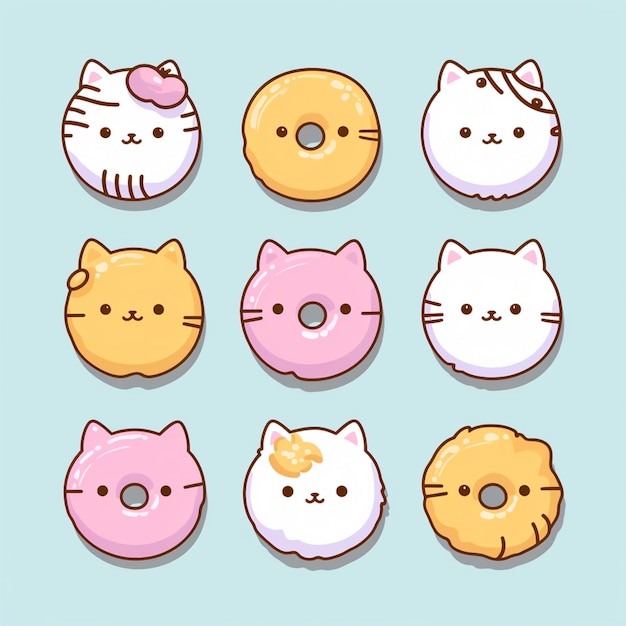 a close up of a bunch of donuts with different faces generative ai