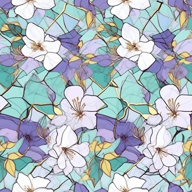 A close up of a bunch of flowers on a green background generative ai