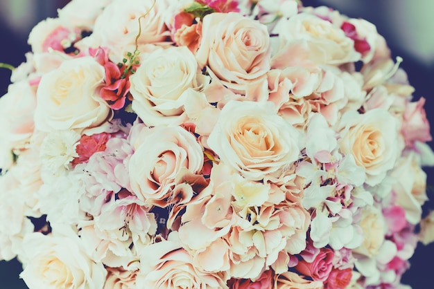 Close up Bunch of flowers, Vintage retro effect style.