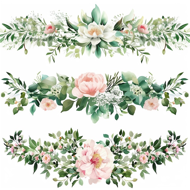 a close up of a bunch of flowers on a white background generative ai