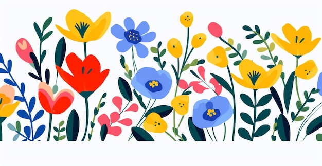 A close up of a bunch of flowers on a white background generative ai