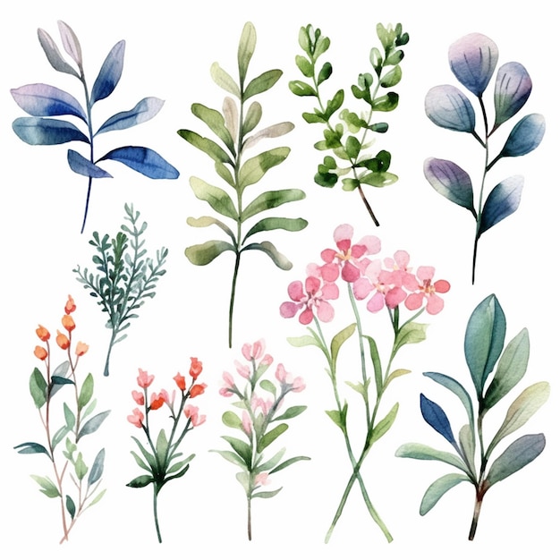 a close up of a bunch of flowers on a white background generative ai