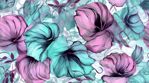 A close up of a bunch of flowers on a white surface generative ai