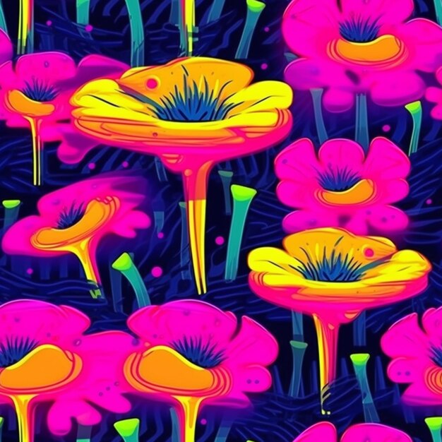 Photo a close up of a bunch of flowers with a black background generative ai