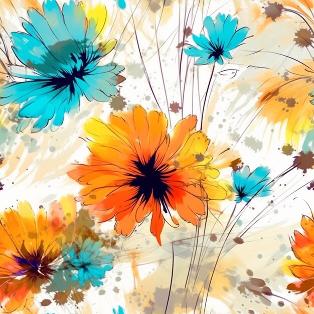 A close up of a bunch of flowers with a white background generative ai