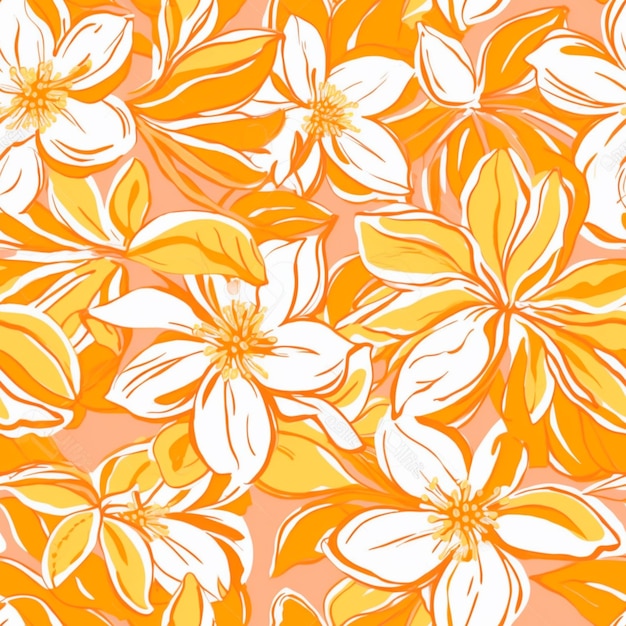 A close up of a bunch of flowers on a yellow background generative ai