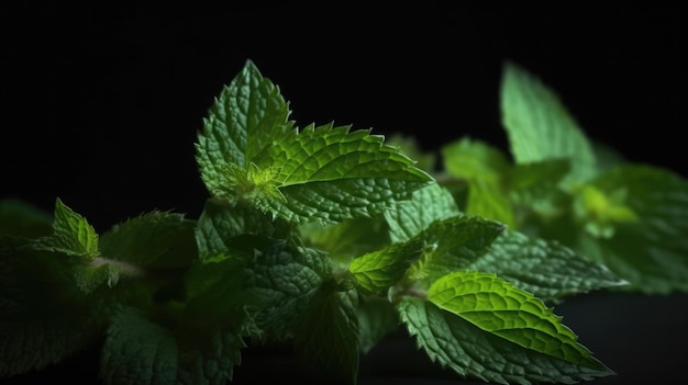 A close up of a bunch of fresh mint leaves