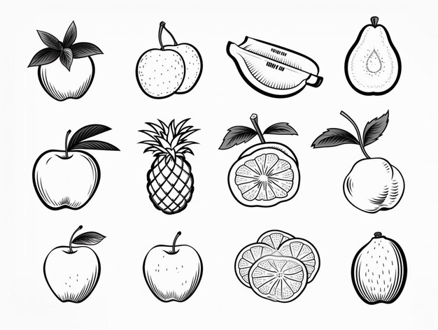 Photo a close up of a bunch of fruit on a white background generative ai