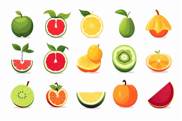 a close up of a bunch of fruit with different types of fruit generative ai