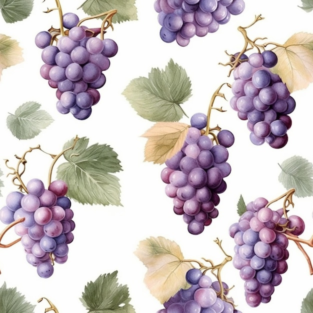 A close up of a bunch of grapes on a branch generative ai