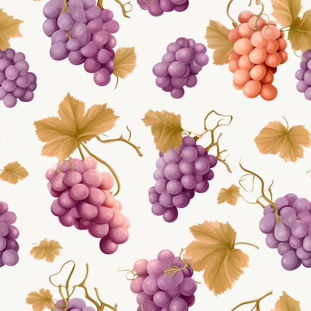 a close up of a bunch of grapes on a white background generative ai