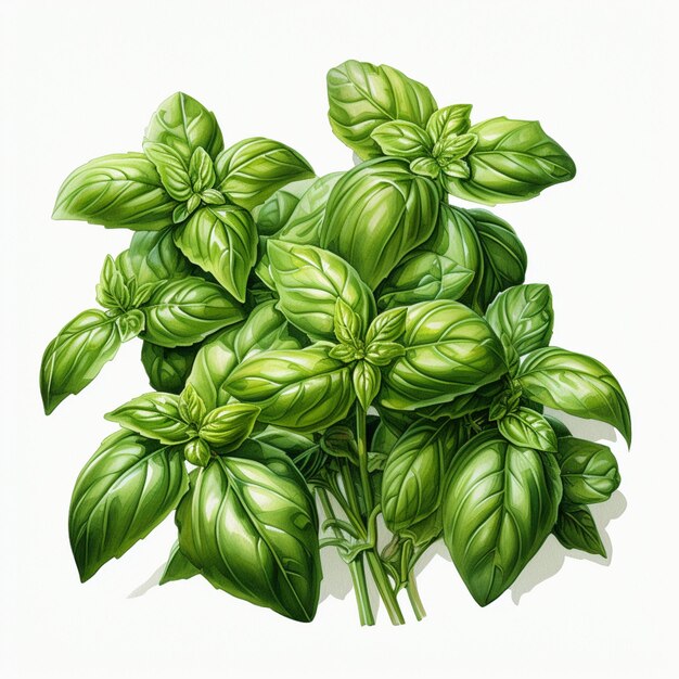 Photo a close up of a bunch of green basil leaves generative ai