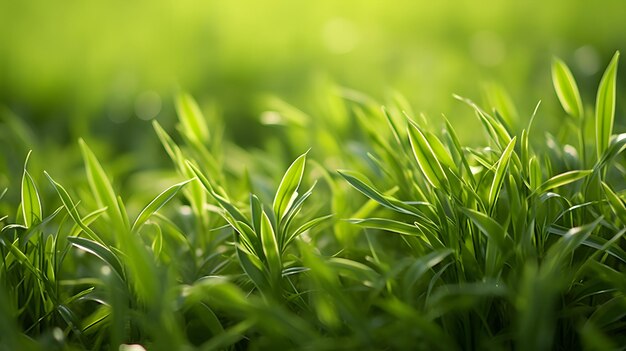 A close up of a bunch of green grass Generative AI