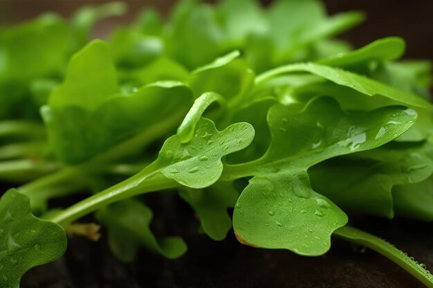 A close up of a bunch of green leaves generative AI