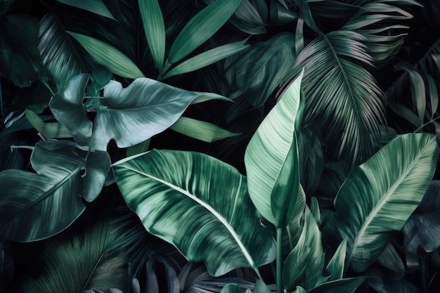 A close up of a bunch of green leaves generative AI