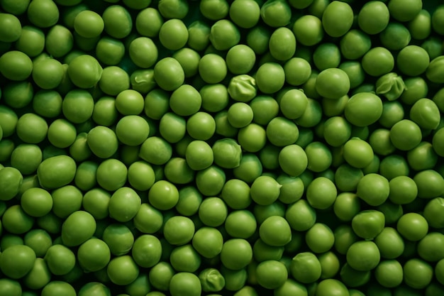 a close up of a bunch of green peas