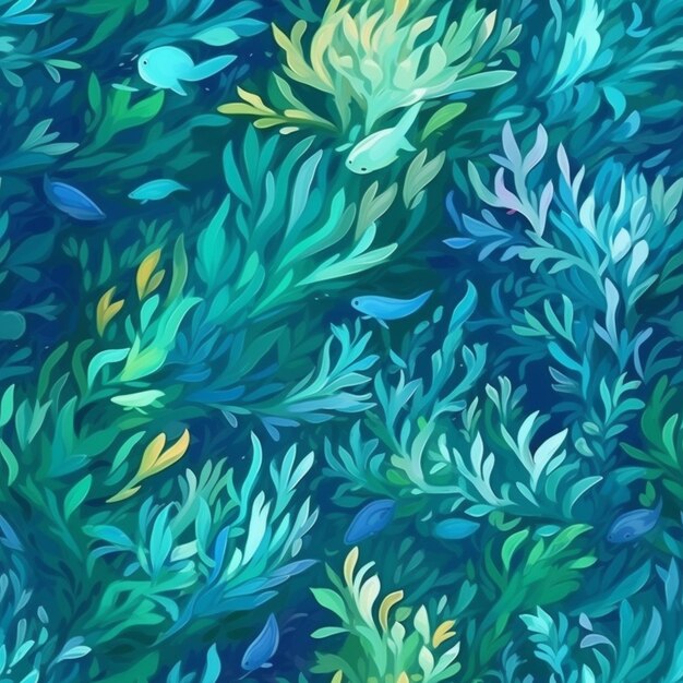 a close up of a bunch of green plants with yellow leaves generative ai