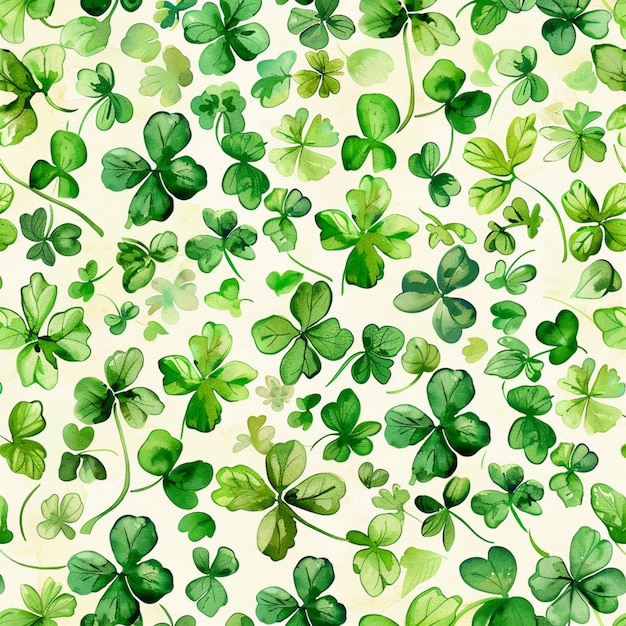 a close up of a bunch of green shamrock leaves generative ai