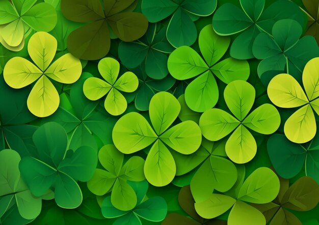 a close up of a bunch of green shamrock leaves generative ai