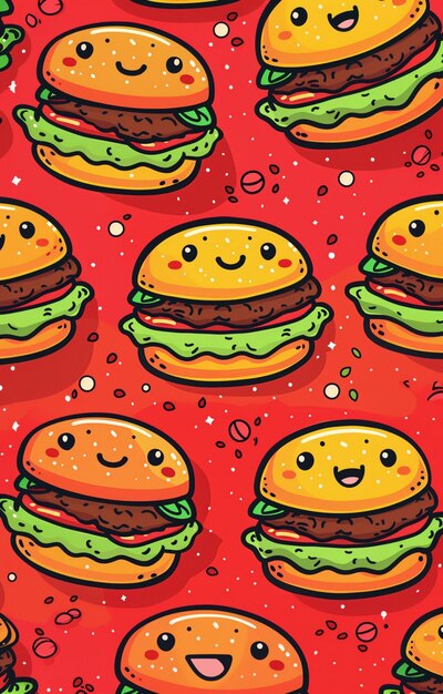 a close up of a bunch of hamburgers with faces on them generative ai