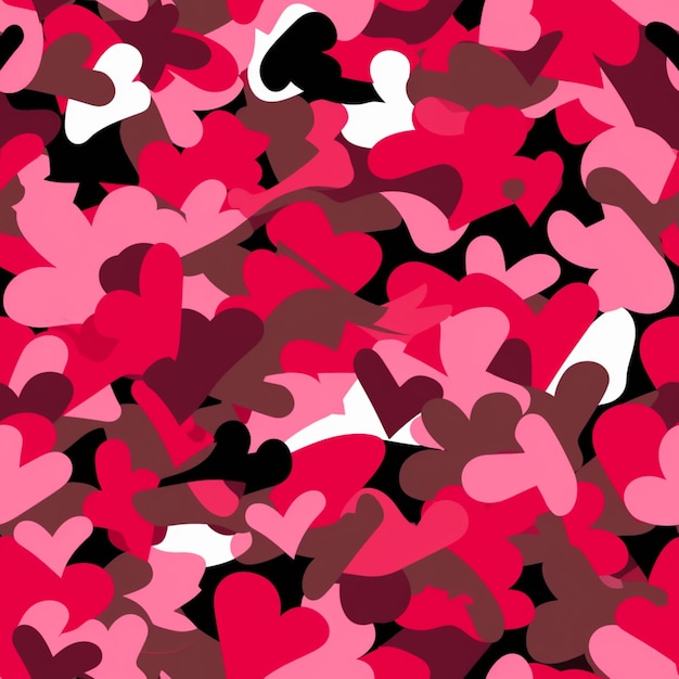 Photo a close up of a bunch of hearts on a black background generative ai