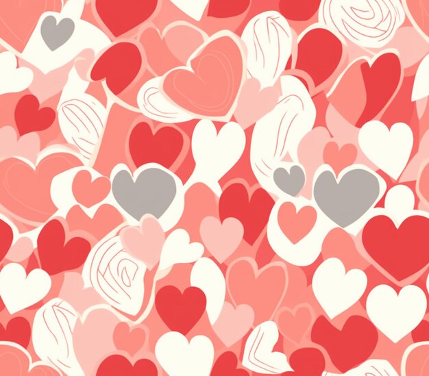Photo a close up of a bunch of hearts on a pink background generative ai