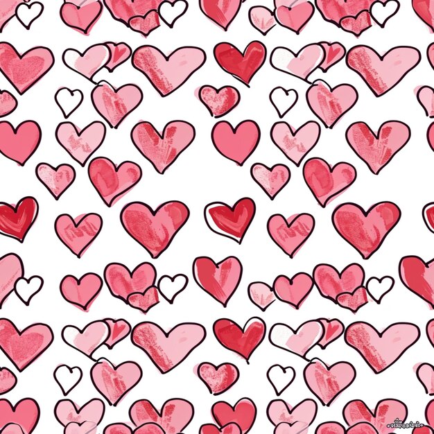 a close up of a bunch of hearts on a white background generative ai