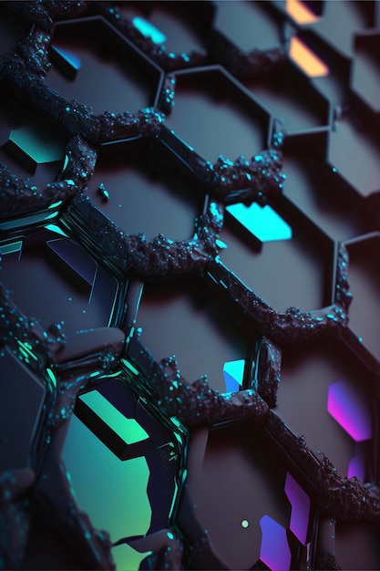 Photo close up of a bunch of hexagons generative ai