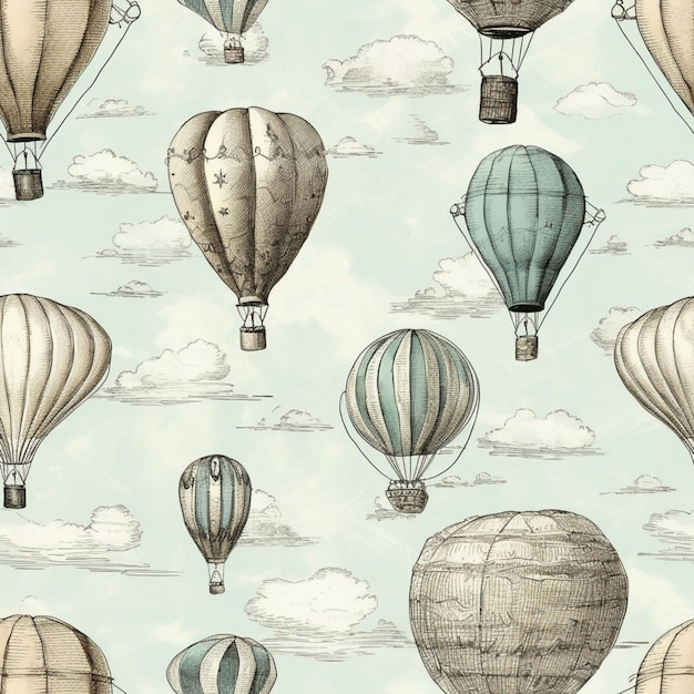 A close up of a bunch of hot air balloons flying in the sky generative ai