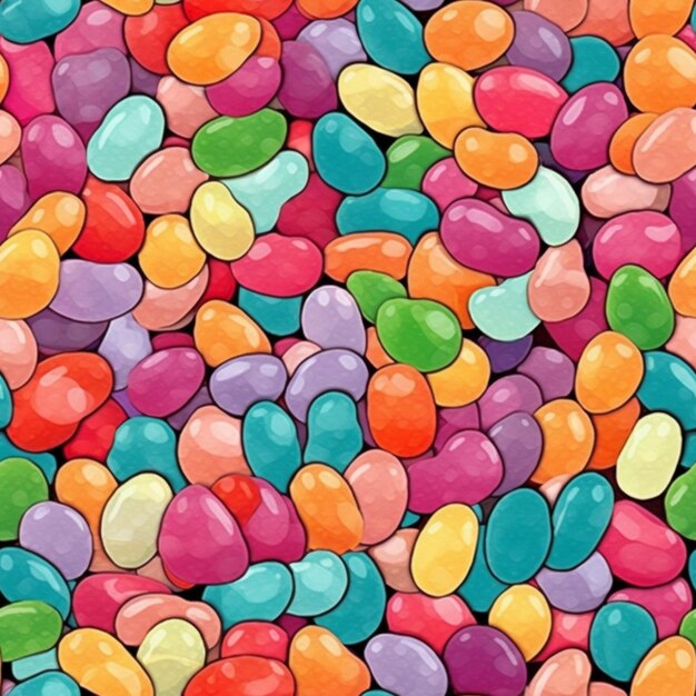 a close up of a bunch of jelly beans on a table generative ai