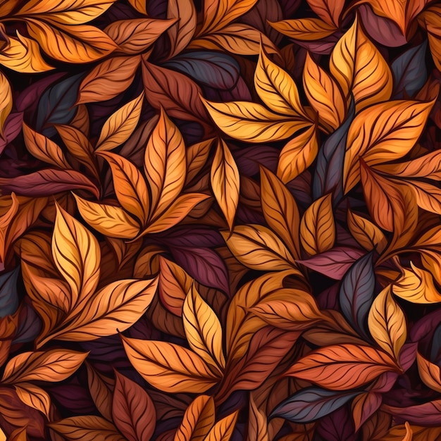 a close up of a bunch of leaves on a black background generative ai