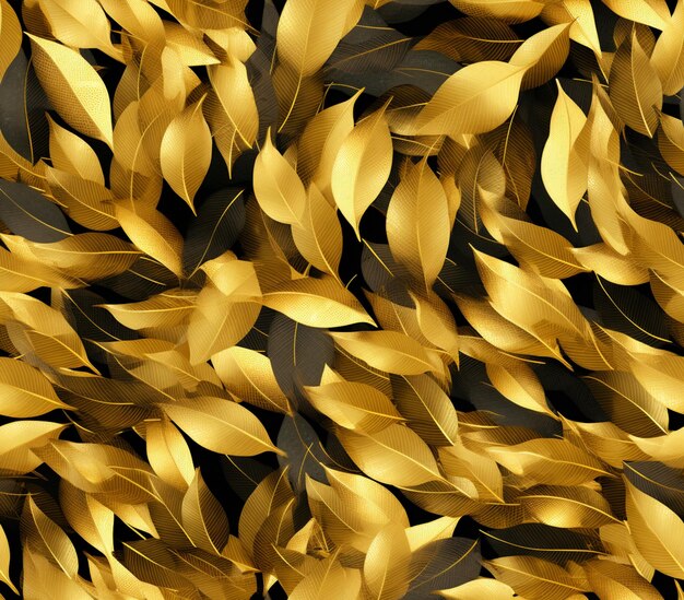 a close up of a bunch of leaves on a black surface generative ai